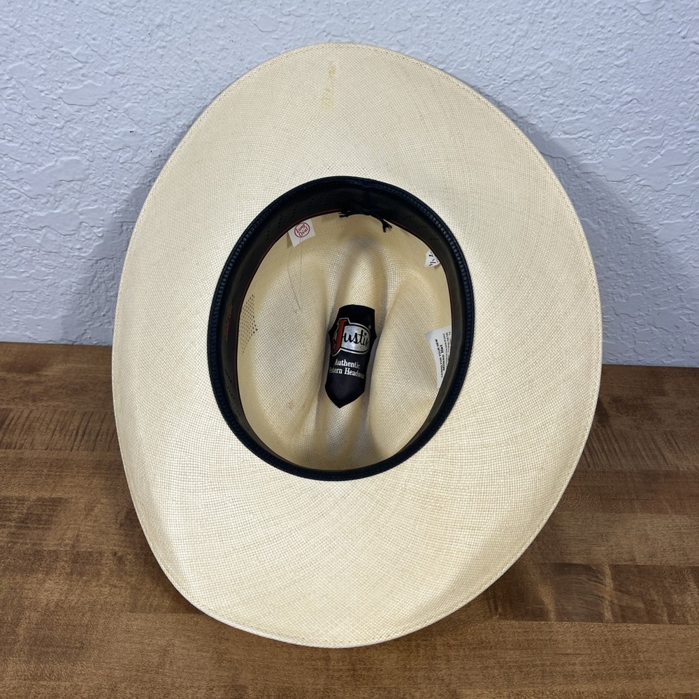 Men's Justin 6X Straw Western Cowboy Hat by Milano Hat Company 7 1/4 - Picture 9 of 16